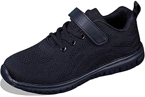 Famzuneu Turnschuhe Jungen Mädchen Sportschuhe Kinder Leicht Mesh Hallenschuhe Sport Schuhe Atmungsaktiv Laufschuhe Flach Dicker Boden rutschfest Sneaker mit Klettverschluss