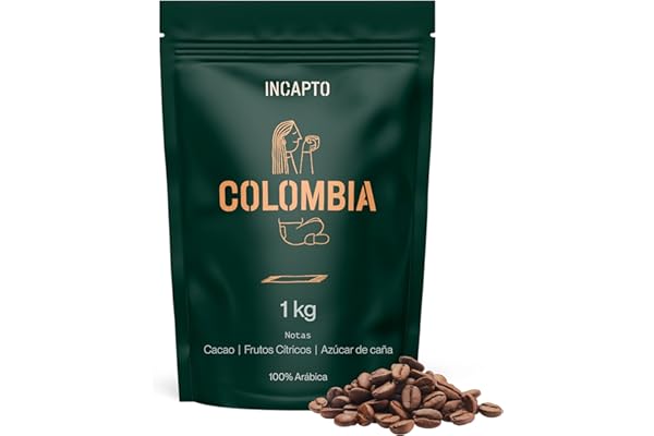 Incapto Café en Grano de Especialidad 1kg | Origen Colombia | 100% Arábica | Specialty Coffee 84 puntos SCA | Tueste Natural y Artesanal | Finca Huila, Cadefihuila