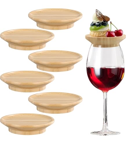 10 Weinglas-Topper Aus Holz – Verwandel Gläser In Snack-Platten Für Partys, Desserts & Fingerfood