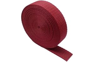 The Bead Shop – Cinta de Polipropileno Resistente para Mochila, Mochilas, Equipaje, Correas de Carga, Cinturones – 5 Metros Granate