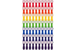 trendfinding 70 mollette arcobaleno colorate con molle in acciaio inox e softgrip, resistenti e sostenibili in confezione di cartone ecologica bianco