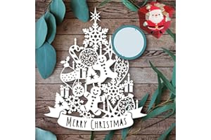 GOWXS Cutting Dies for Card Making，Cutting Dies Cut Stencils for DIY Scrapbooking Photo Album Decorative Embossing Paper Dies for Card Making Templated+Cute Brooch Pin (Merry Christmas)