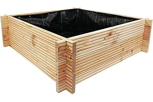 Nordje Hochbeet Aik hochwertigem Douglasie Holz 99x99x29,5 cm mit Geotextil-Vlies