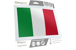 Kiwistar - Adesivo per auto con bandiera, 10 cm, bandiera dell'Italia