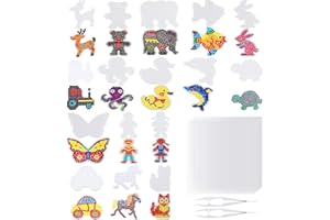 QXNDXQ Base per Perline da Stirare,16 Pezzi Pegboard per Perline a Fusione,Attività Creative per Feste di Compleanno e Tutte le Festività