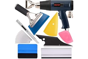 Ehdis Kit di Attrezzi di Installazione di pellicole per vetri per Auto con Pistola a Caldo, Kit oscuramento vetri Auto per Pellicola Wrapping, vetri oscurati Auto, Pellicola Carbonio