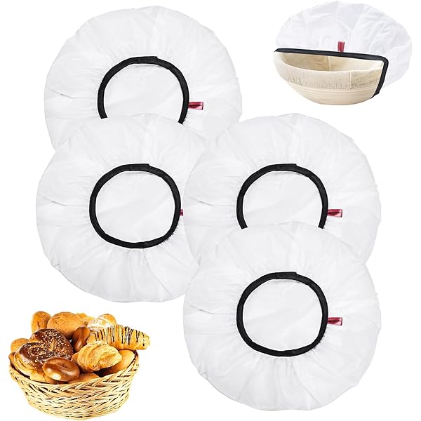 4 Cestini Lievitazione Pane PYEUIFT - Contenitori Riutilizzabili Per Pizza E Pane Con Copertura In Tessuto - Foto 9