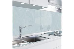 danario Crédence Adhésive pour Cuisine | Protège Mur Cuisine | Mural Décoratif Autocollant | 0,37 mm | Opaco | Bleu marbré - 60cm x 220cm