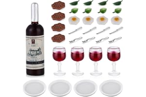 COBEE SOLEDÌ cobee Mini Set di Bevande Alimentari per Casa delle Bambole, 33 PZ Modello di Bevande Alimentari in Miniatura per Giochi di imitazione Set di Decorazioni per la Casa delle Bambole