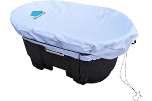 Polar Protector - (White) 100 Gallon Oval Stock Tank Cover Ice Water Therapy Ice Bath Cover Cold Water Cover 100 Gallon Oval Stock Tank Waterproof Rip Proof Tough Keeps Tanks Clean