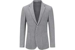 Allthemen Blazer Hombre Formal de Lana Chaqueta Ajustada con Dos Botones a Cuadros para Invierno