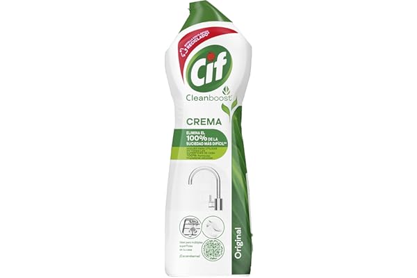 CIF Crema Original Multisuperficies, Potente Limpiador con Fórmula de Micropartículas para el Baño y Cocina, 750 ml