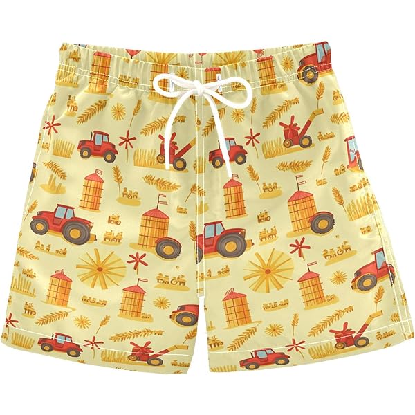 Jungen Badehose Mit Traktor-Muster - Schnelltrocknende Surf-Shorts Für Kinder