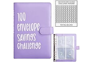 YJWZ 100 Umschlag Saving Challenge,Budget Planner Deutsch,A5 Haushaltsplaner mit Umschlägen,Budget Binder Einfache und Unterhaltsame Möglichkeit zu Sparen 5050 €,Sparbuch für Geld Sparen Challenge