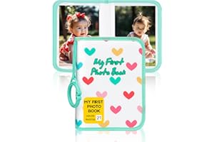 NISELITY Baby Photo Album Holds 21 6x4 Photos, My First Photo Book for Baby or Toddlers, Love" Babys Photo Album Soft Cloth Family Book, Cute Book Gift for Babies Shower Newborns Family Photos (Green)