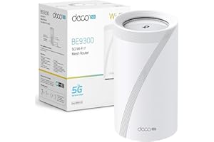 TP-Link Deco BE65 5G(1-pack) Whole Home Mesh Wi-Fi 7 System, BE9300 Tri-Band WiFi Booster, AI-Driven WiFi Router, Connect Over 200 Devices, 2.5G Connectivity Wired &Wireless, Gaming&4K, Easy Setup