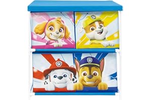 ARDITEX PW14459 Scaffale con 3 contenitori tessili da 53 x 30 x 60 cm di Nickelodeon-Paw Paw Patrol