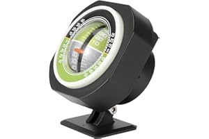 AOUTECEN Jauge de Pente, inclinomètre de Voiture Vert de Haute précision avec Pile Bouton pour mesurer l'inclinaison pour la Conduite de Nuit pour l'automobile Pièces automobiles et motos