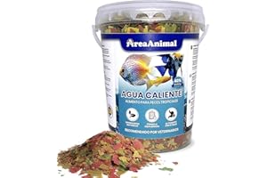AreaAnimal - Comida Peces Agua Caliente, Comida Peces Tropicales 200G/1L, Alimento para Peces Alto en Proteínas, Alimento Guppys, Pez Betta, Tetra... con Ingredientes Naturales
