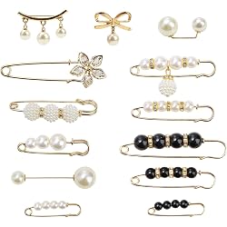 Broches Femme Avec Cristal Et Perles - Lot De 6, 4 Styles, Pour Robe, Châle, Mariage, Décoration