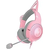 Razer Kraken Kitty V2 - Kablolu RGB Kulaklık Kedi Kulaklı (Reaktif Akış Aydınlatması, Razer HyperClear Mikro, TriForce 40 mm 