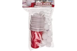 Out of the blue Jeu à Boire/Beer Pong / 15 Boules et 22 Gobelets de 550 ML/Matière : Plastique