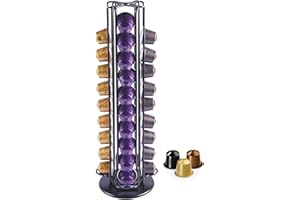 MaxMiuly Nespresso Capsule Holder, Coffee Capsule Holder for 40 Nespresso Pods,Coffee Capsule Storage Rotating Stand