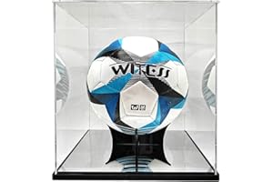 WANLIAN Espositore per palloni da calcio, a grandezza naturale, in acrilico, per oggetti da collezione, trasparente, per palloni da calcio, pallavolo, oggetti da collezione (25,4 x 25,4 x 25,9 cm)