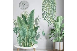 Wajade Wall Stickers Flower Leaves Wall Murals Removable Self-Adhesive Decals Art for Bedrooms Living Rooms (Banana Leaves)