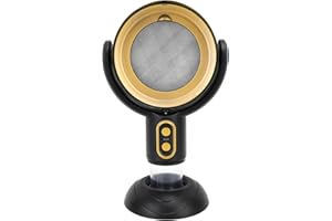 GOSHYDA Portable Range Hood, Desktop Range Hood with 2 Speed, Detachable Filter and Oil Storage Cup, USB Kitchen Exhaust Fan for Camping Indoor BBQ Hot Pot (Black Gold)