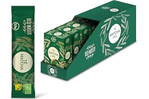 ECO WASSY Zertifizierter JAPANISCHER Matcha-Tee. 100 Dosen, zeremonielle Qualität. 100 einzelne Sticks für einfachen Transport. 100% natürliches Matcha-Pulver. Reduzierer, Entgifter und Antioxidans. (100 Stick