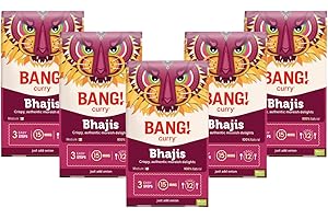 Bang Curry Onion Bhaji Kit with Besan Flour and Secret Onion Bhaji Spice Mix, Easy to Use Meal Kit Curry Spices, Ready in 30 Min, 100% Natural and Gluten Free (5 Pack) - BANG! Curry