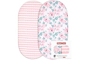 GLLQUEN BABY Lot de 2 draps-housses pour lit bébé - Protège-matelas pour parc, certifié Öko-Tex 100 - Pour berceau - Housse de matelas pour nouveau-né
