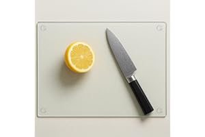 ALLboards Transparent Glass Chopping Board 40x30 cm, Tempered Glass Worktop Saver, Heat Proof, Scratch-Resistant