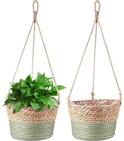 2 Stück Gewebte Blumentopf-Aufhänger Aus Baumwolle – Je 105 Cm, Für Runde & Eckige Töpfe