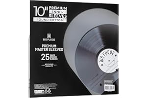 Big Fudge Buste Vinili 78 Giri - 25 Pezzi - Buste Interne Antistatiche per Dischi Vinile LP - Trasparenti con Angoli Arrotondati alla Base - in Polietilene e Carta di Riso