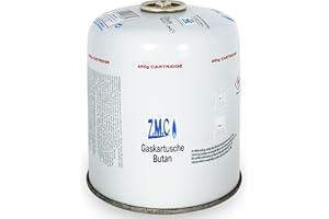 ZMC 1x Butan Gaskartusche 450g / 900ml mit 7/16" (EN 417) Eurogewinde Schraubgewinde Anschluss, Gas Schraubkartusche für Gasheizung, Abflämmgerät, Universal Druckgasdose mit Schraubventil