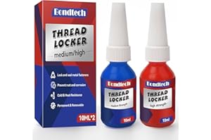 BONDTECH Thread Lock Blue and Red, Threadlocker Medium and High Strength, Gap Filling, Lock & Seal Nuts, Bolts, Fasteners and Metals, Stable and Anti-Rust (UK10ML-B01)