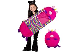 KDBEB 2-in-1-Kuscheltier-Schlafsack, Großer Schlafsack mit Kissen für Kinder, Faltbar Cartoon-Tier Kopfkissen, Weich Schlafsack Kinder, Kuscheltier Schlafsack für Kinder für Outdoor Indoor School