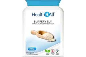 Health4All Slippery Elm 300mg 90 Capsules, Digestive Health & Acid Reflux Support. Vegan Digestive Support Supplement, Slippery Elm Inner Bark Powder, Stomach Soothe, Gluten Free | Made in UK
