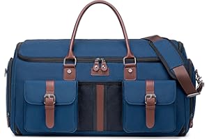 Suit Carrier Garment Duffle Bag，Vessgra Travel Garment Bags Suit Bags for Men Women, Carry on Garment Bag for Travel with Shoes Compartment,2 in 1 Convertible Suitcase Travel Bags (Blue)