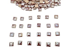 BTMIEY Piastrelle per mosaico in ceramica casuale, 500 g, fai da te, per fai da te, piatti, vasi da fiori, vasi, tazze, mosaico (1,2 cm, quadrato marrone perlato)