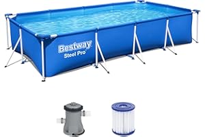 ‎BESTWAY BESTWAY Steel Propool Set 400x211x81 cm, Stahlrahmenpool-Set mit Filterpumpe