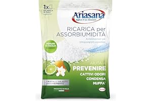 Ariasana Ricarica in Sali Assorbiumidità Fragranza Agrumi 1 Busta da 450 Grammi Assorbono Efficacemente l'Eccesso di Umidità