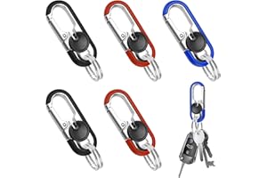 EKOCEV 6 Piezas Llavero de Aleación de Zinc, Llavero Coche Mujer Hombre Llavero de Coche Pesado, Mosqueton Llavero para Regalo con 12 Llaveros