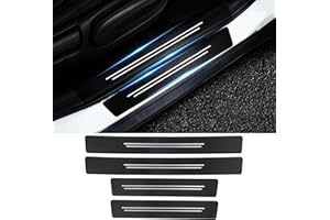 FT Funtor Carbonfaser Gemusterter Auto Einstiegsleisten Schutz, Türschweller Aufkleber,Universal Autotür Schutz,Carbon-Faser-StoßStangen Anti-Scratch,Geeignet für Alle Fahrzeuge (4Pcs)