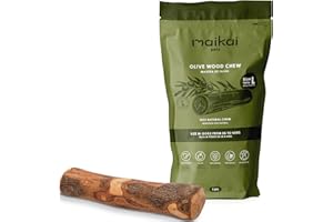 MAIKAI MAIKIA Bâtons en Bois d'Olivier pour Chien Taille L (25–45 kg) – Os à Mâcher Naturel pour Grands Chiens – Anti-Tartre + Anti-Stress et Hygiène Dentaire