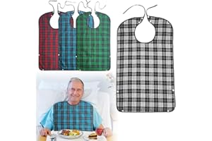 TGKYK Lätzchen für Erwachsene, 4 Stück Erwachsenen Lätzchen mit Auffangschale, Wasserdicht Latz für Erwachsene, Wiederverwendbar Schlabberlatz für Erwachsene Männlich Weiblich Senioren Behinderte