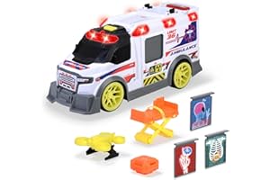 Dickie Toys - Large Toy Ambulance with Many Extras (35.5 cm) - Ambulance with Game Drone, Accessories, Light & Sound, Toy Car for Children from 3 Years