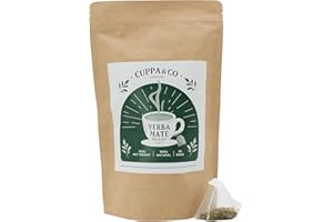 Cuppa & Co. Yerba Mate Tea Bags 50 Count, Pure Natural Yerba Mate, Biodegradable Tea Bag